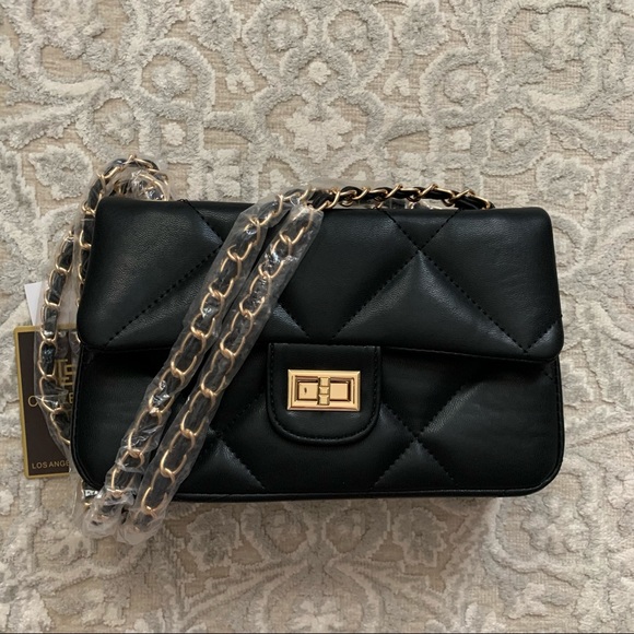 Black Quilted Shoulder Bag - Picture 12 of 14